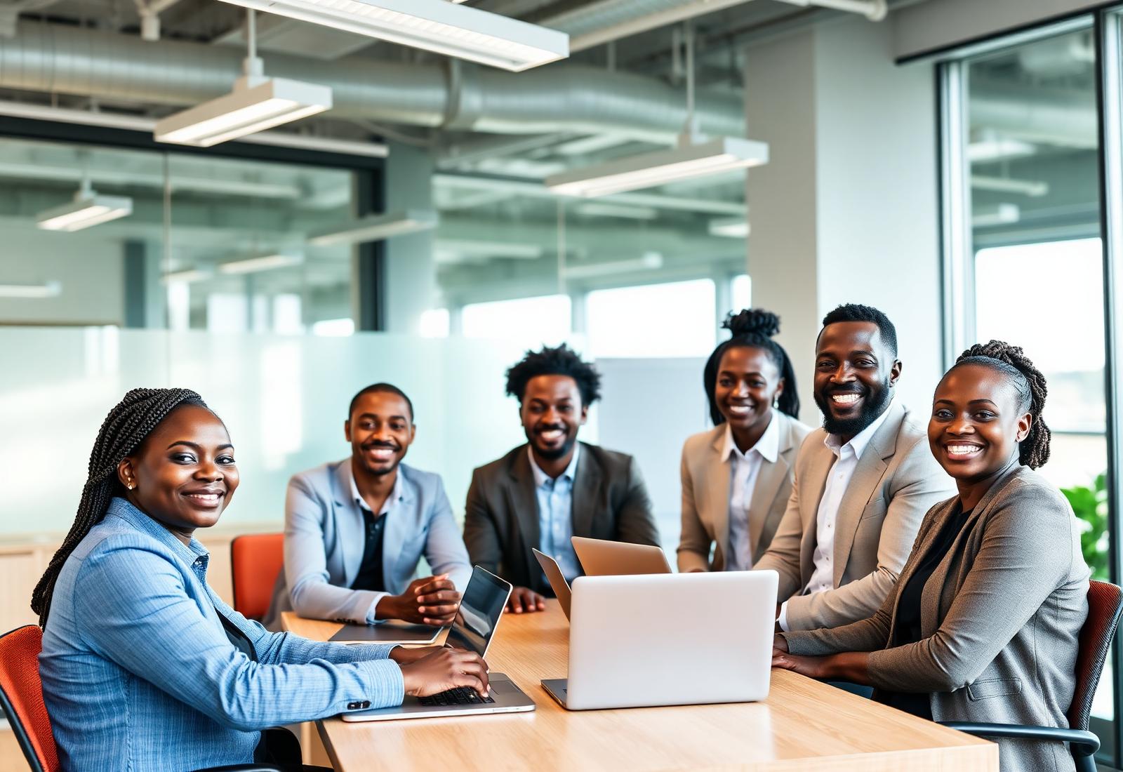 FleetGrid Africa team collaborating in a modern Nairobi office